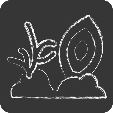 İkon Mercan. Hawaii sembolüyle ilgili. Tebeşir stili. dizayn edilebilir