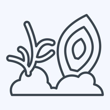 İkon Mercan. Hawaii sembolüyle ilgili. Sıra tarzı. dizayn edilebilir