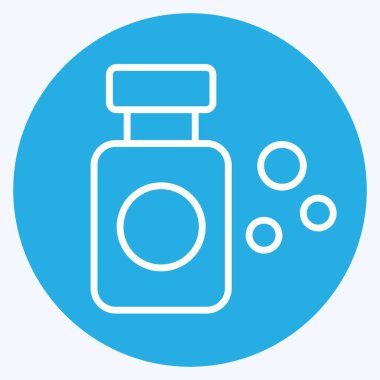 Simgesel Kozmetik Uyuşturucu. Kozmetoloji sembolüyle ilgili. Mavi gözlü. dizayn edilebilir