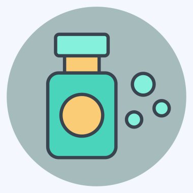 Simgesel Kozmetik Uyuşturucu. Kozmetoloji sembolüyle ilgili. renk arkadaşı stili. dizayn edilebilir