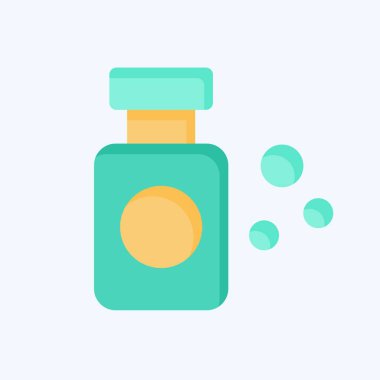 Simgesel Kozmetik Uyuşturucu. Kozmetoloji sembolüyle ilgili. Düz stil. dizayn edilebilir