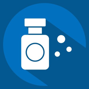 Simgesel Kozmetik Uyuşturucu. Kozmetoloji sembolüyle ilgili. Uzun gölge tarzı. dizayn edilebilir