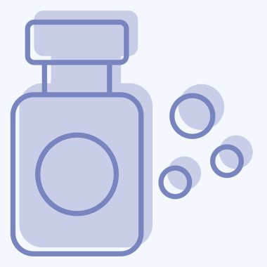 Simgesel Kozmetik Uyuşturucu. Kozmetoloji sembolüyle ilgili. İki ton stili. dizayn edilebilir