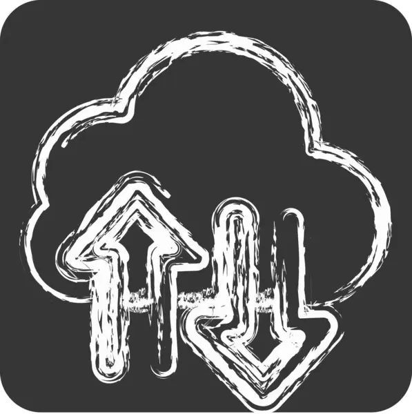 Simge Bulut Deposu. İndirme sembolüyle ilgili. Tebeşir stili. dizayn edilebilir