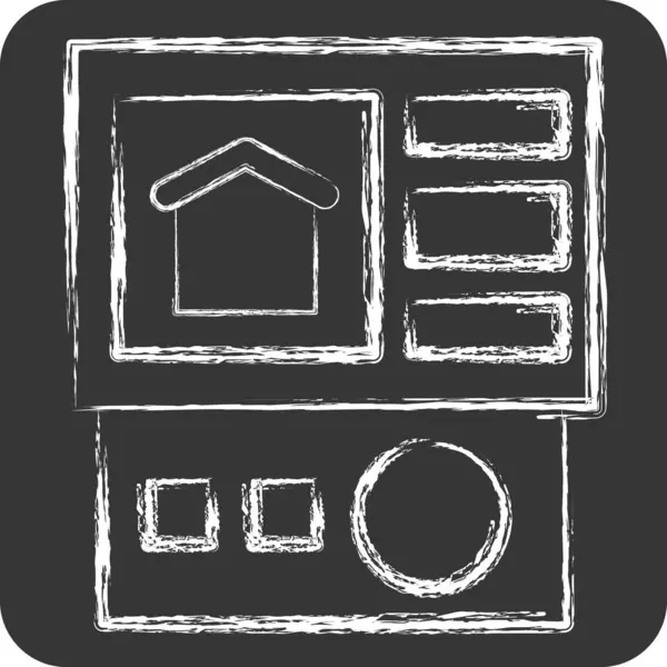 Simge Kontrol Paneli. İç Güvenlik sembolüyle ilgili. tebeşir Biçimi