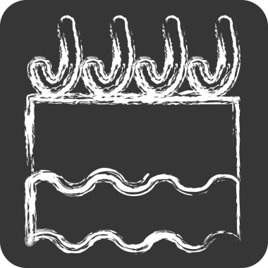 Simge Kraker Cildi. Kozmetoloji sembolüyle ilgili. Tebeşir stili. dizayn edilebilir