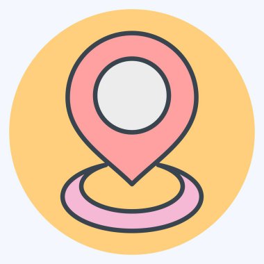 Mevcut Konum 2 ile ilgili simge. renk arkadaşı stili. dizayn edilebilir