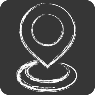 Mevcut Konum 2 ile ilgili simge. Tebeşir stili. dizayn edilebilir