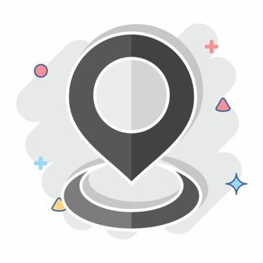 Mevcut Konum 2 ile ilgili simge. Çizgi roman. dizayn edilebilir