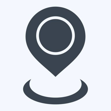 Mevcut Konum 2 ile ilgili simge. Kabartma tarzı. dizayn edilebilir