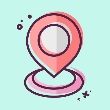 Mevcut Konum 2 ile ilgili simge. MBE tarzı. dizayn edilebilir