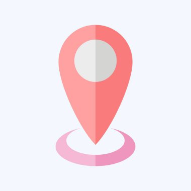 Simge Mevcut Konumu. Konum sembolüyle ilgili. Düz stil. dizayn edilebilir