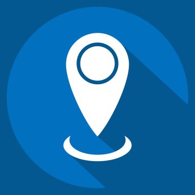 Simge Mevcut Konumu. Konum sembolüyle ilgili. Uzun gölge tarzı. dizayn edilebilir