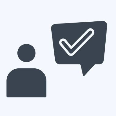 Simge Müşteri Deneyimi. Konuşma sembolüyle ilgili. Kabartma tarzı. dizayn edilebilir