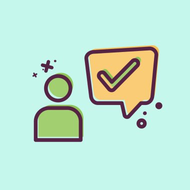 Simge Müşteri Deneyimi. Konuşma sembolüyle ilgili. MBE tarzı. dizayn edilebilir