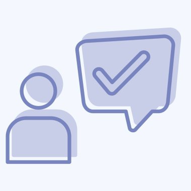 Simge Müşteri Deneyimi. Konuşma sembolüyle ilgili. İki ton stili. dizayn edilebilir