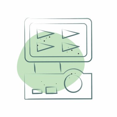 Simge Dijital Video Kayıt Cihazı. İç Güvenlik sembolüyle ilgili. Renkli Leke Biçimi