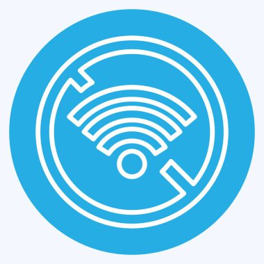 Simge Bağlantısını kes. Wifi sembolüyle ilgili. Mavi gözlü. dizayn edilebilir