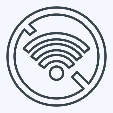 Simge Bağlantısını kes. Wifi sembolüyle ilgili. Sıra tarzı. dizayn edilebilir