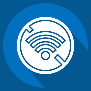 Simge Bağlantısını kes. Wifi sembolüyle ilgili. Uzun gölge tarzı. dizayn edilebilir