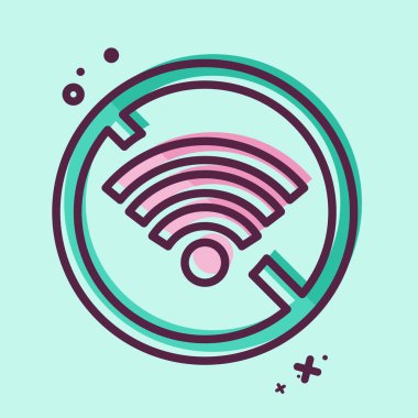 Simge Bağlantısını kes. Wifi sembolüyle ilgili. MBE tarzı. dizayn edilebilir