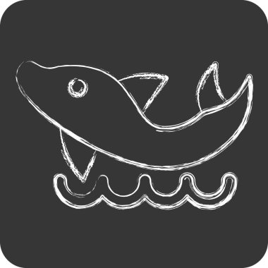 Simge Yunusu. Hawaii sembolüyle ilgili. Tebeşir stili. dizayn edilebilir