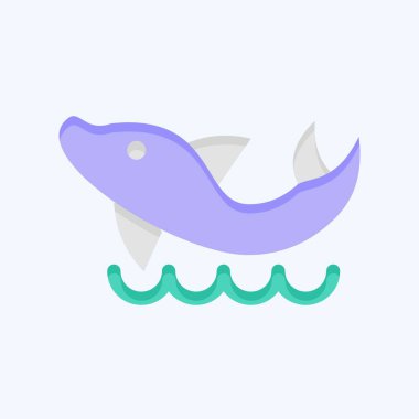 Simge Yunusu. Hawaii sembolüyle ilgili. Düz stil. dizayn edilebilir