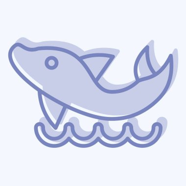 Simge Yunusu. Hawaii sembolüyle ilgili. İki ton stili. dizayn edilebilir