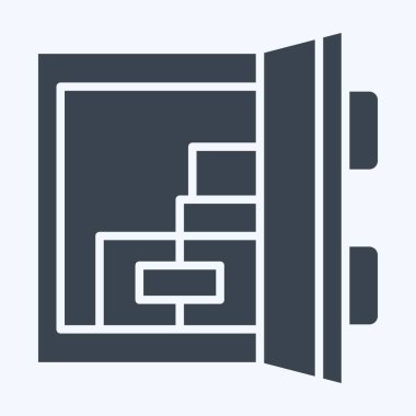 Simge kapısı sensörü. İç Güvenlik sembolüyle ilgili. Kabartma biçimi