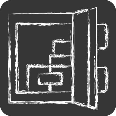 Simge kapısı sensörü. İç Güvenlik sembolüyle ilgili. tebeşir Biçimi