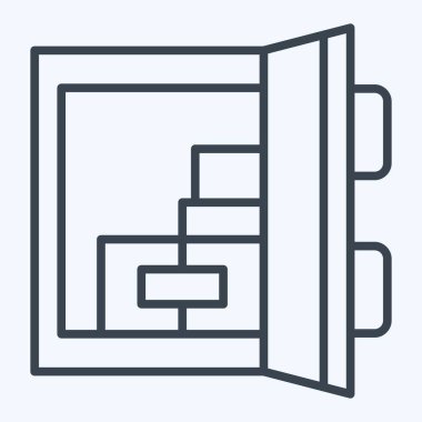 Simge kapısı sensörü. İç Güvenlik sembolüyle ilgili. satır biçimi