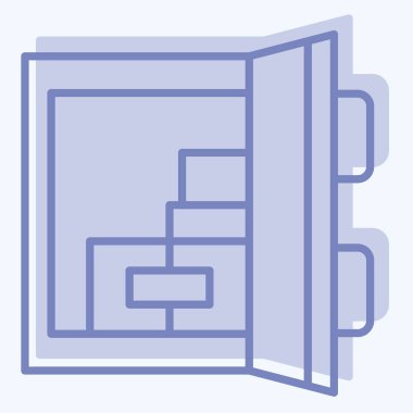 Simge kapısı sensörü. İç Güvenlik sembolüyle ilgili. iki ton biçimi