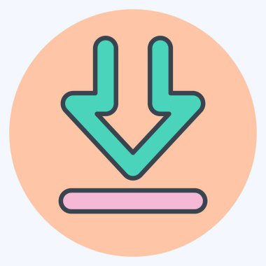 İndirme sembolü ile ilgili simge indirme 2. renk arkadaşı stili. dizayn edilebilir