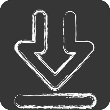 İndirme sembolü ile ilgili simge indirme 2. Tebeşir stili. dizayn edilebilir