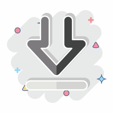 İndirme sembolü ile ilgili simge indirme 2. Çizgi roman. dizayn edilebilir