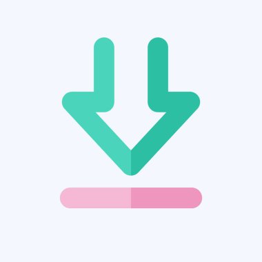 İndirme sembolü ile ilgili simge indirme 2. Düz stil. dizayn edilebilir