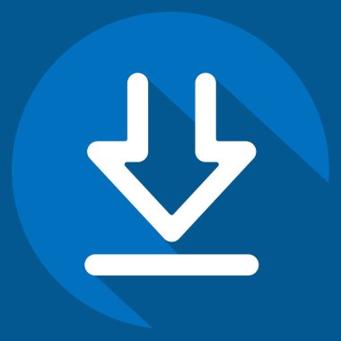 İndirme sembolü ile ilgili simge indirme 2. Uzun gölge tarzı. dizayn edilebilir