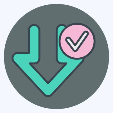 Simge indirme tamamlandı. İndirme sembolüyle ilgili. renk arkadaşı stili. dizayn edilebilir