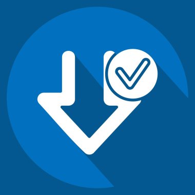 Simge indirme tamamlandı. İndirme sembolüyle ilgili. Uzun gölge tarzı. dizayn edilebilir