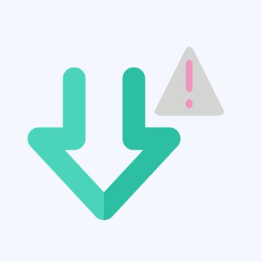 Simge İndirme Hatası. İndirme sembolüyle ilgili. Düz stil. dizayn edilebilir