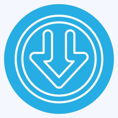 Simge indirme işlemi. İndirme sembolüyle ilgili. Mavi gözlü. dizayn edilebilir