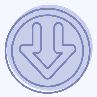 Simge indirme işlemi. İndirme sembolüyle ilgili. İki ton stili. dizayn edilebilir