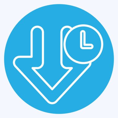 Simge İndirme Zamanı. İndirme sembolüyle ilgili. Mavi gözlü. dizayn edilebilir