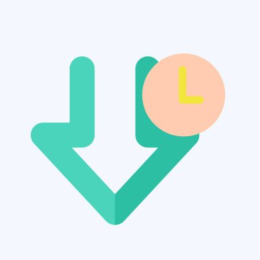 Simge İndirme Zamanı. İndirme sembolüyle ilgili. Düz stil. dizayn edilebilir