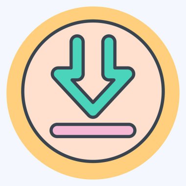 Simge İndir. İndirme sembolüyle ilgili. renk arkadaşı stili. dizayn edilebilir