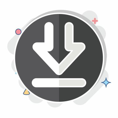 Simge İndir. İndirme sembolüyle ilgili. Çizgi roman. dizayn edilebilir