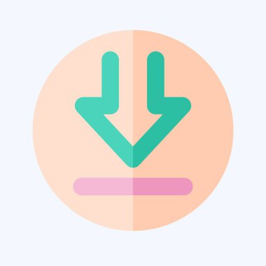 Simge İndir. İndirme sembolüyle ilgili. Düz stil. dizayn edilebilir