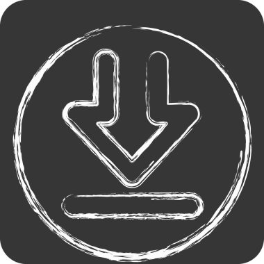 Simge İndir. İndirme sembolüyle ilgili. Tebeşir stili. dizayn edilebilir