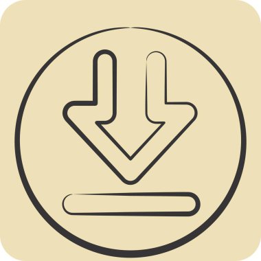 Simge İndir. İndirme sembolüyle ilgili. El çizimi tarzı. dizayn edilebilir