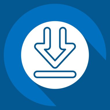 Simge İndir. İndirme sembolüyle ilgili. Uzun gölge tarzı. dizayn edilebilir